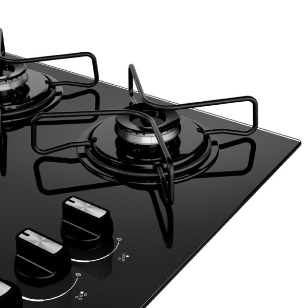 Cooktop 5 Bocas a Gás com Chama Suave Automático Vidro Preto Bivolt CD075BEUNA Consul - Imagem 4